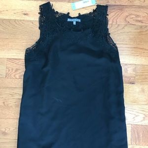 Brixon Ivy Arachna Lace Detail Blouse Tank Black